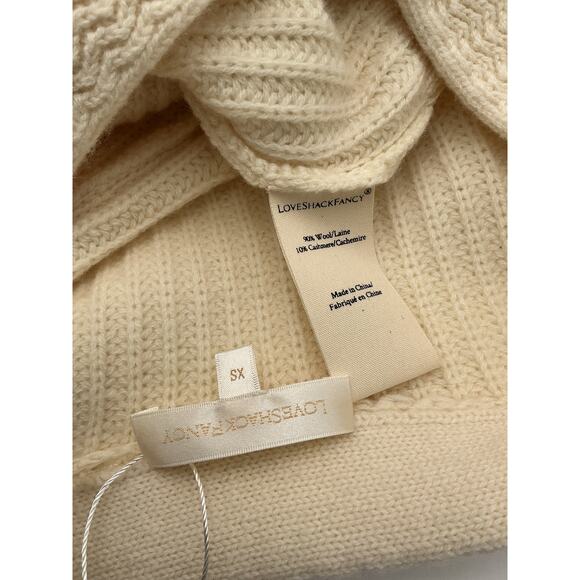 Loveshackfancy Cropped Beige Avignon Size XS Wool Cashmere Blend Cardigan - Picture 3 of 3